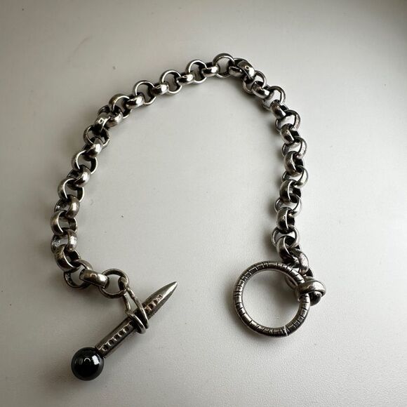 Unisex thick cable link sterling silver bracelet! - Picture 6 of 9